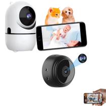 Kit Segurança - Mini Câmera Espiã Wi-Fi A9 + Babá Eletrônica Câmera Wi-Fi Kit Segurança - Mini Câmera Espiã Wi-Fi A9 + Babá Eletrônica Câmera Wi-Fi