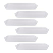 Kit Seis Bandeja Retangular de Melamina 38 x 16 x 2,6 cm WECK