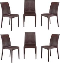 Kit seis cadeiras rattan marrom Kit seis cadeiras rattan marrom