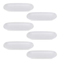 Kit Seis Travessa Retangular de Melamina Rasa 24,2 x 15,5 x 2,4 cm WECK