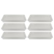 Kit Seis Travessas de Melamina Retangular Funda 40 x 27,5 x 5cm WECK