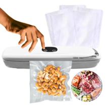 Kit Seladora A Vácuo 10 Sacos Plásticos Embalagem Alimentos Kit Seladora A Vácuo 10 Sacos Plásticos Embalagem Alimentos