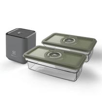Kit Seladora a vácuo portátil com 2 potes herméticos Electrolux Kit Seladora a vácuo portátil com 2 potes herméticos Electrolux