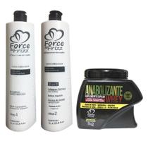 Kit Selagem Térmica Force De Frizz + Anabolizante 3x1litro