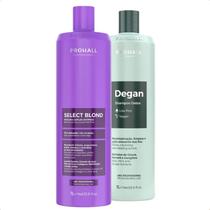Kit Select Blond Prohall 1L e Shampoo Limpeza Profunda 1L