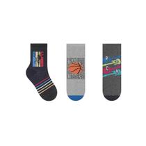 Kit Selene 3 Pares Meia Menina Cano Alto 2451 Preto/Mescla/Chumbo Kit Selene 3 Pares Meia Menina Cano Alto 2451 Preto/Mescla/Chumbo