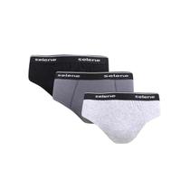 Kit Selene Cueca Slip 3 Peças 11900 Branco/Mescla/Preto
