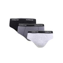 Kit Selene Cueca Slip 3 Peças 11900 Preto/Chumbo/Cinza