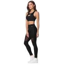 Kit Selene Top + Calça Legging Recortes Cirre Feminino