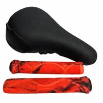 Kit Selim C/ Manopla Gts-k Tipo Ddk Bike Bmx Freeride Grau