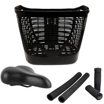 Kit Selim Duas Molas Confortável Preto Manoplas Espuma Guidão Beach Cesta Nylon Para Bicicleta Bike Kit Selim Duas Molas Confortável Preto Manoplas Espuma Guidão Beach Cesta Nylon Para Bicicleta Bike