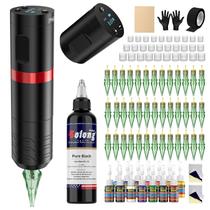 Kit sem fio Tattoo Gun Solong com 40 agulhas de tinta de 120 ml