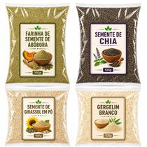 Kit Semente de Abóbora Chia Semente de Girassol e Gergelim Branco 100g cada Kit Semente de Abóbora Chia Semente de Girassol e Gergelim Branco 100g cada