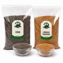 Kit Sementes de Chia e Linhaça Dourada 100% Natural - NoBrand