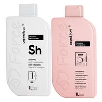 Kit Semi Definitiva 5 em 1 Force Exclusive 2x1L Tratamento Capilar Profissional Kit Semi Definitiva 5 em 1 Force Exclusive 2x1L Tratamento Capilar Profissional
