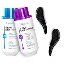 Kit Semi Definitiva Forever Liss Liso Perfeito 300ml +2 Escovas Exclusivas