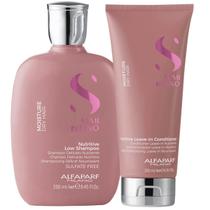 Kit Semi di Lino Moisture Shampoo 250ml Leave-in 200ml Hidratação Nutrição Antifrizz Alfaparf