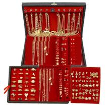 Kit Semi Joias 120 pçs Folheados DOURADO e PRATA Feminino - B3AUTY semijoias