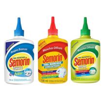Kit Semorin Tira Manchas: Tradicional + Maxi + White 100Ml Kit Semorin Tira Manchas: Tradicional + Maxi + White 100Ml