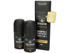 Kit Senador Seduction Shampoo 2 em 1 + 2 Desodorantes Roll On