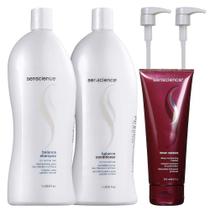 Kit Senscience Balance Shampoo 1 litro + Condicionador 1 Litro + Inner Restore Deep Moisturizing 200ml + Válvulas Pump