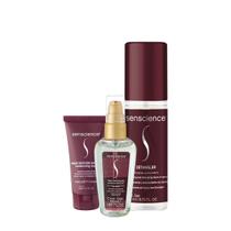 Kit Senscience Inner Restore Intensif Máscara True Hue Óleo Detangler Leave-in (3 produtos)