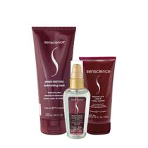 Kit Senscience Inner Restore Máscara True Hue Óleo e Moisture Leave-in (3 produtos) Kit Senscience Inner Restore Máscara True Hue Óleo e Moisture Leave-in (3 produtos)