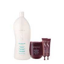 Kit Senscience Silk Moisture Inner CPR Shampoo G Máscara Ampola (4 produtos)
