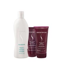 Kit Senscience Silk Moisture Lock Intensif Shampoo Máscara Leave-in (3 produtos)