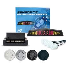 Kit Sensor De Estacionamento 18,5mm Universal Display Sonoro 4 Cores