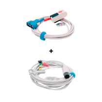 Kit sensor de oximetria adulto + cabo ecg 5 vias Kit sensor de oximetria adulto + cabo ecg 5 vias