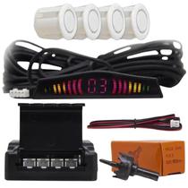 Kit sensor de re 12v branco completo