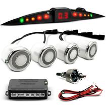 Kit Sensor Estacionamento Cromado Para-Choque Metal Techone Kit Sensor Estacionamento Cromado Para-Choque Metal Techone