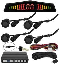 Kit Sensor Estacionamento Frontal Orbe 4 Pontos Preto Fosco