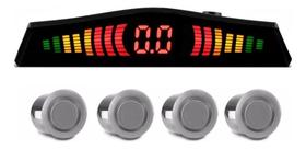 Kit Sensor Estacionamento Ré Display Prata Tiger Auto Kit Sensor Estacionamento Ré Display Prata Tiger Auto