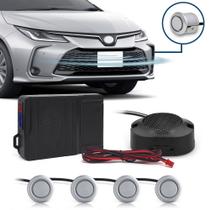 Kit Sensores Dianteiros Prata Peugeot 208 Estacionamento Frontais Frente Buzzer 4 Pontos