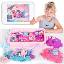 Kit Sensorial Kipipol Unicornio com Areia Mágica - Brinquedo para Meninas (4 a 8 anos)