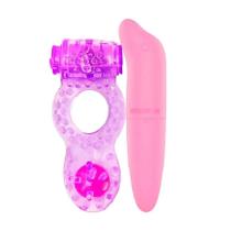 Kit Sensual Anel Peniano Vibratório e Mini Vibrador Golfinho Portátil Sex Shop