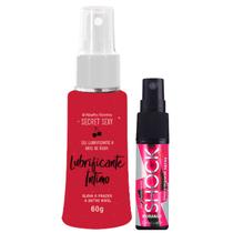 Kit Sensual: Lubrificante À Base De Água Secret Sexy + Óleo Shock Plus Morango