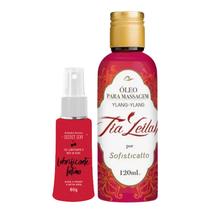 Kit Sensual: Lubrificante À Base De Água Secret Sexy + Tia Leilah Óleo Para Massagem Ylang-Ylang