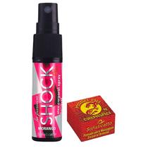 Kit Sensual Óleo de Massagem Shock Plus Morango Pomada Fogo do Dragão Afrodisíaca
