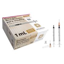 Kit Seringa Com Agulha Para Insulina 1 ML - 300un Descarpack