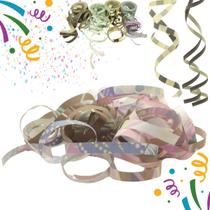 Kit Serpentinas Papel 20 Rolos Colorido Estampado Carnaval Folia Festa 12 Metros Samba Escola Evento