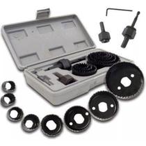 Kit Serra Copo 11 Peças Madeira Gesso Pvc 19mm E 64mm Compatível Com Furadeira