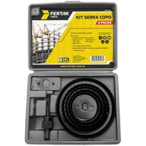 Kit Serra Copo 8 Peças Cortes Precisos Perfurações com Maleta PVC Fertak