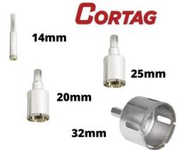 Kit Serra Copo Diamantado 14, 20, 25 E 32mm Porcelan. Márm.