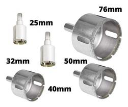 Kit Serra Copo Diamantado 25, 32, 40, 50 E 76mm Cortag