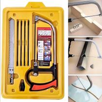 Kit Serra Mágica Multifuncional 7 em 1 com Arco 6 Lâminas Profissional Corta Madeira Ferro PVC Plástico
