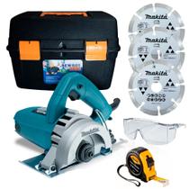 Kit Serra mármore 4.3/8" 1.300 watts 4100NH3Z Makita + acessórios e maleta - Makita