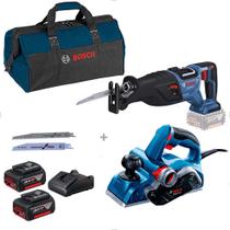 Kit Serra Tico Tico 110v GST650 e Serra Sabre GSA18v + Bolsa + 2 Baterias e Carregador Bosch